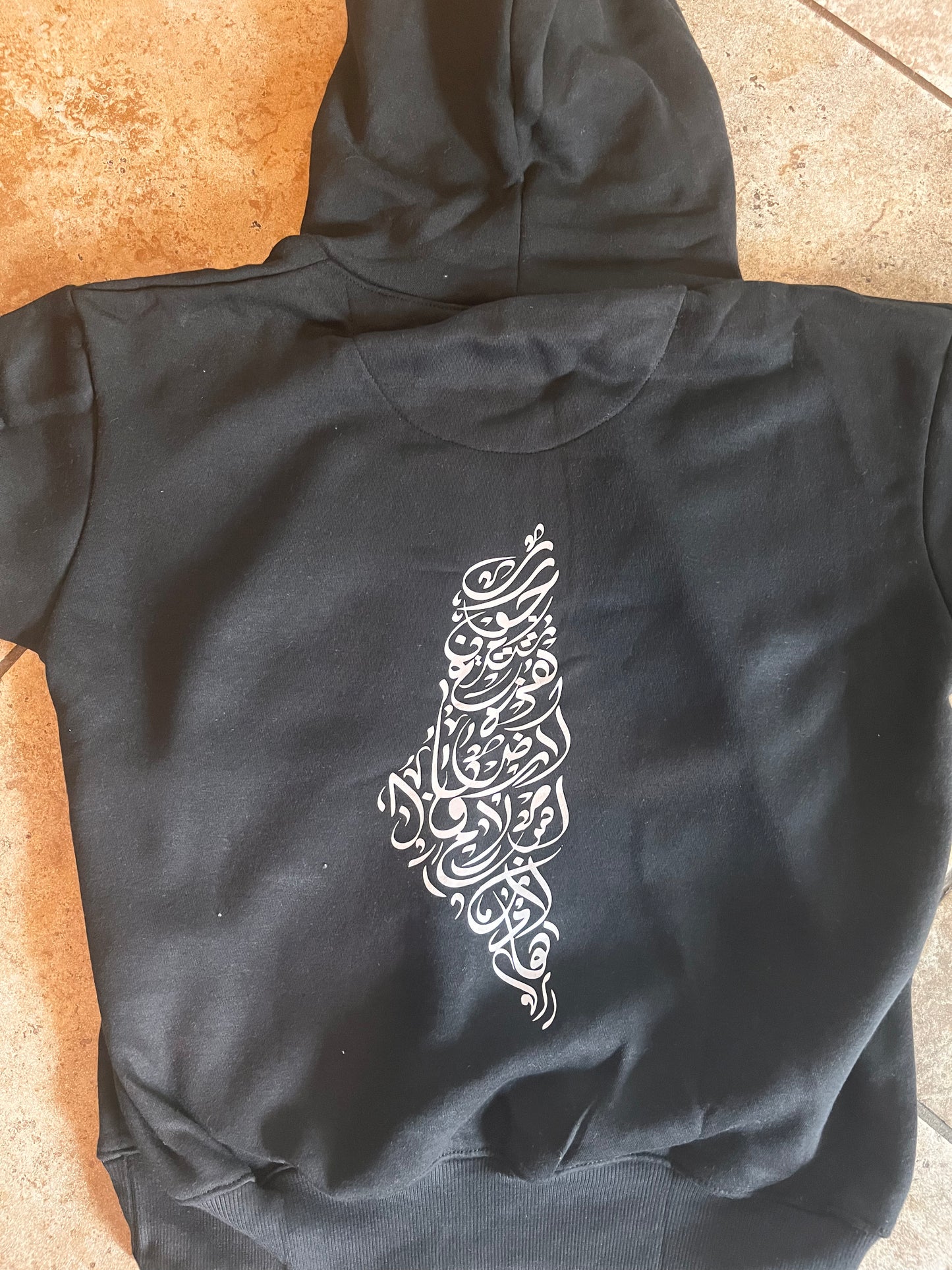 Palestine Calligraphy Hoodie Black