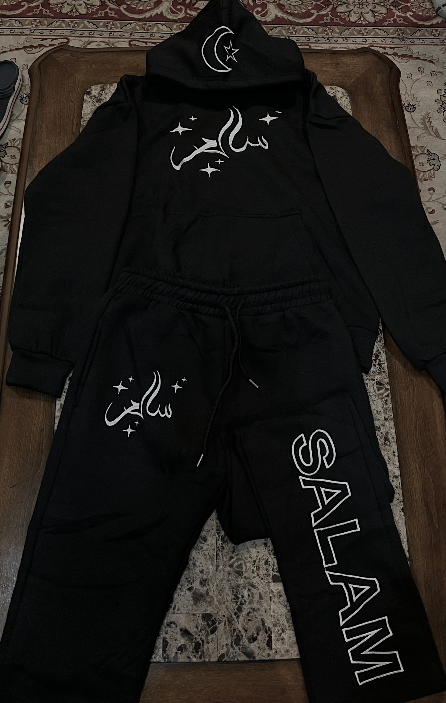 SALAM "Awareness of the one" Embroided Black Set Hoodie and Pants