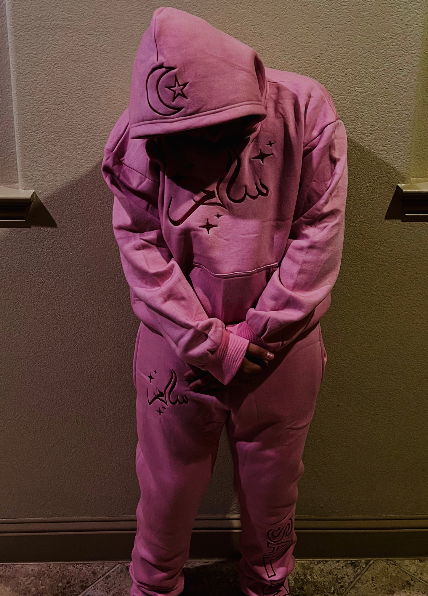 SALAM "Awareness of the one" Embroided Pink Set Hoodie and Pants